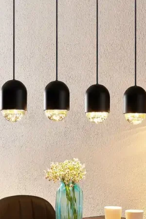 Lucande Amielle hanglamp, 4-lamps, zwart