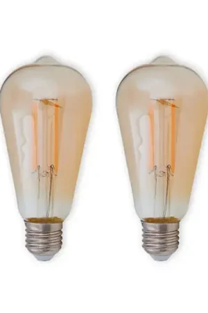 E27 LED rustieke lamp 6W 500lm amber 2 per set