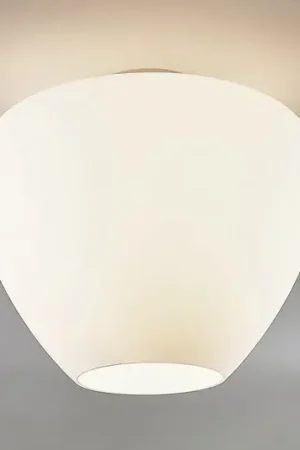 Glazen plafondlamp Bibiane, opaalwit