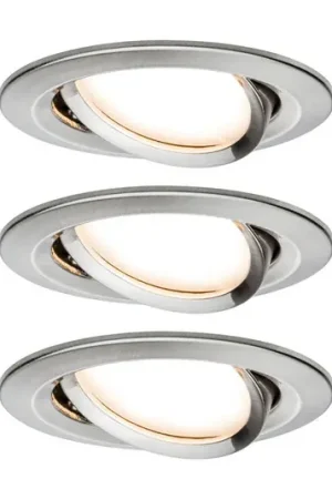 Paulmann 3-set Slim Coin, kantelbaar, dimb., ijzer