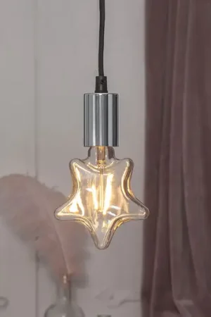 E27-fitting stijl met kabel, zilverkleuren