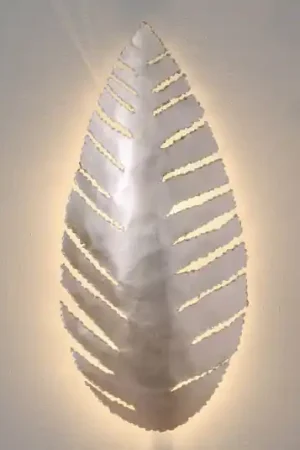 Wandlamp Pietro in bladvorm, zilver