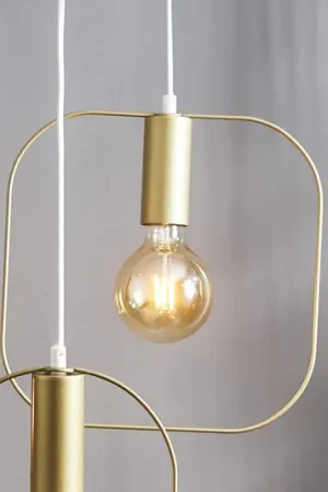 Decoratie-hanglamp Shape met vierkant, goud