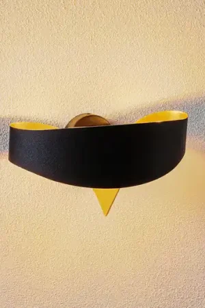 Zwart-gouden design-wandlamp Scudo