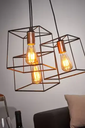 Hanglamp Agatha in vintage-look drie lichtbronnen