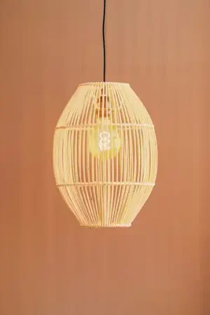 Hanglamp Anteo van rotan, hoog Oval