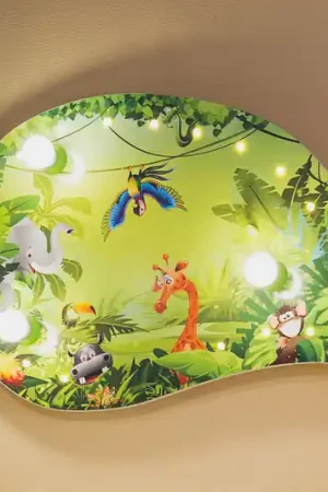 Kinder-wandlamp Wildernis met LED-lichteffecten