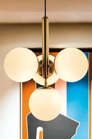 Hanglamp Jolin met bolglazen, 4-lamps
