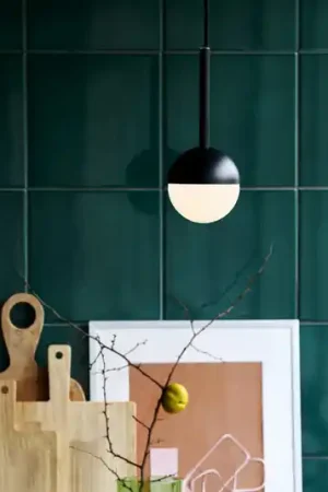 Hanglamp Contina van glas, 1-lamp, zwart