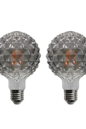 E27 3,8 W LED lamp G95 918, rookkleurig, set van 2