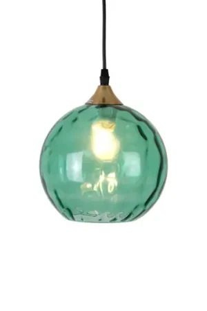 Hanglamp Lucca 1-lamp glazen kap groen
