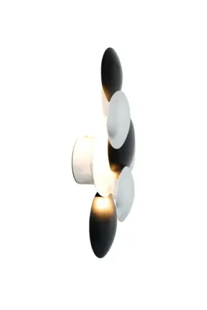 LED wandlamp BOLLADARIA, zwart/zilver 42x27 cm, metaal, dimbaar