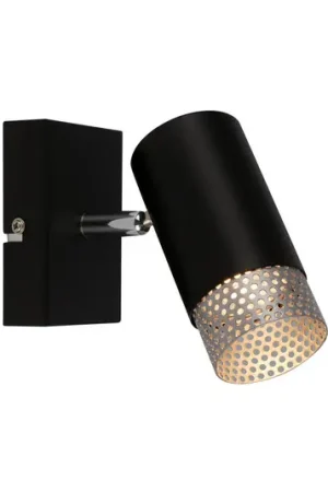 Wandspot Plek GU10 zwart/zilver 1-lamp