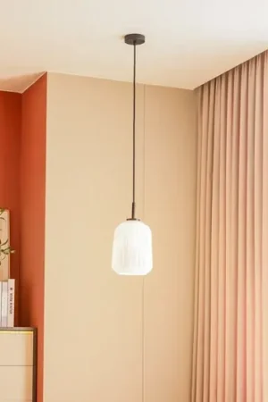 Hanglamp Lucande Lirien, zwart, glas, Ø 20 cm
