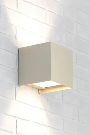 Zuza 2 wandlamp, crème, metaal, vier vleugels, 10 cm, G9