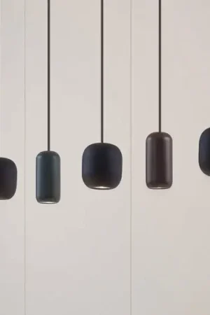 Lucande hanglamp Narion, zwart/kleurrijk, 5-lamps