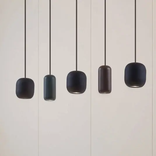 Lucande hanglamp Narion, zwart/kleurrijk, 5-lamps