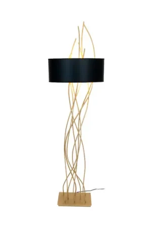Elba ovale vloerlamp, goud/zwart, hoogte 180 cm, ijzer