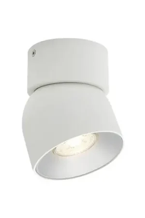 Downlight Pitcher, wit/zilver, 1-lamp, metaal, GU10