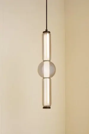 LED hanglamp Savete, rookgrijs, glas, Ø 12 cm
