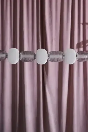 LOOM DESIGN LED hanglamp Pearl 7, grijs/chroom, glas, 110 cm