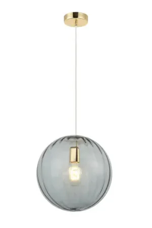 Hanglamp Diana, rookgrijs/goudkleurig, Ø 30 cm, glas