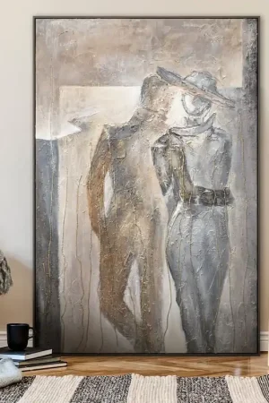 Abstracte acryl schilderijen in de lijst "Koppel"