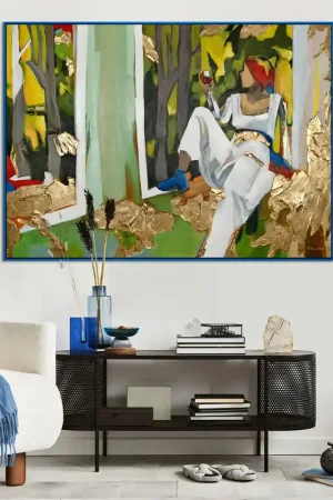 Abstracte schilderijen met lijst "Inspiratie" moderne woonkamer