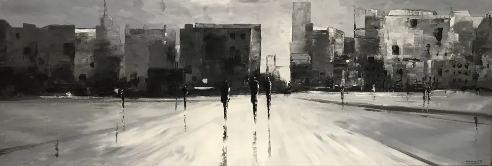 Schilderij “schaduwen in de stad II”