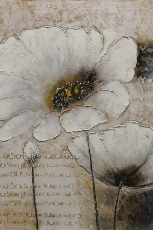 Schilderij “Text & Flowers”
