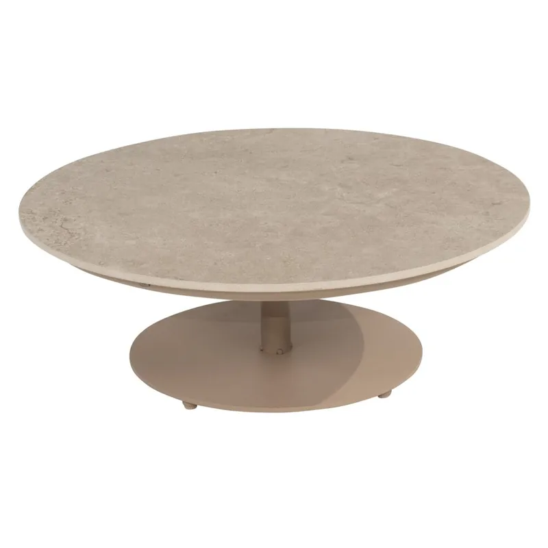 4 Seasons Outdoor Boaz lounge tuintafel 80xH30 cm ceramic middenpoot latte 4 Seasons Outdoor