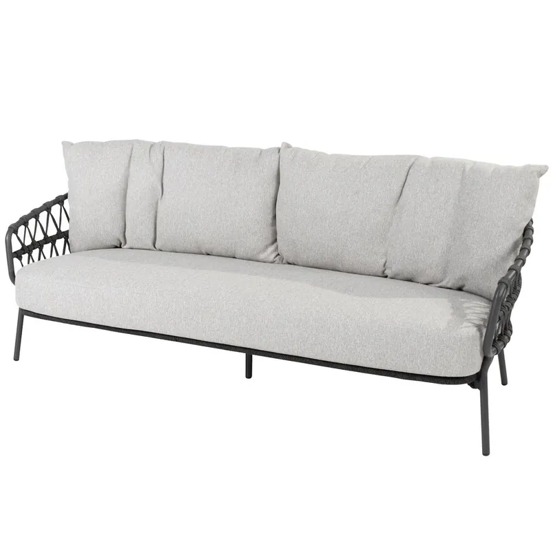 4 Seasons Outdoor Calpi 3-zits lounge bank met 3 kussens antraciet 4 Seasons Outdoor