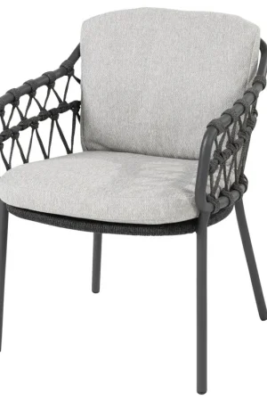 4 Seasons Outdoor Calpi dining tuinstoel met 2 kussens antraciet 4 seasons Outdoor