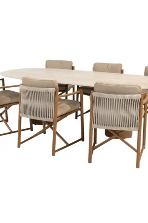 4 Seasons Outdoor Colorado Marina dining tuinset 240x105xH75 cm 7 delig keramiek amber 4 Seasons Outdoor