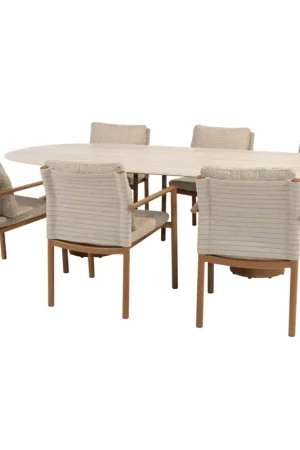 4 Seasons Outdoor Colorado Safina dining tuinset 240x105xH75 cm 7 delig keramiek amber 4 Seasons Outdoor