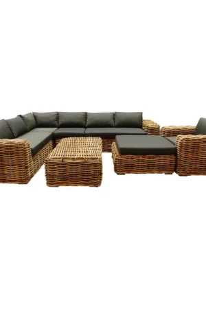 AVH-Collectie Sabuga hoek loungeset 7-delig naturel rotan